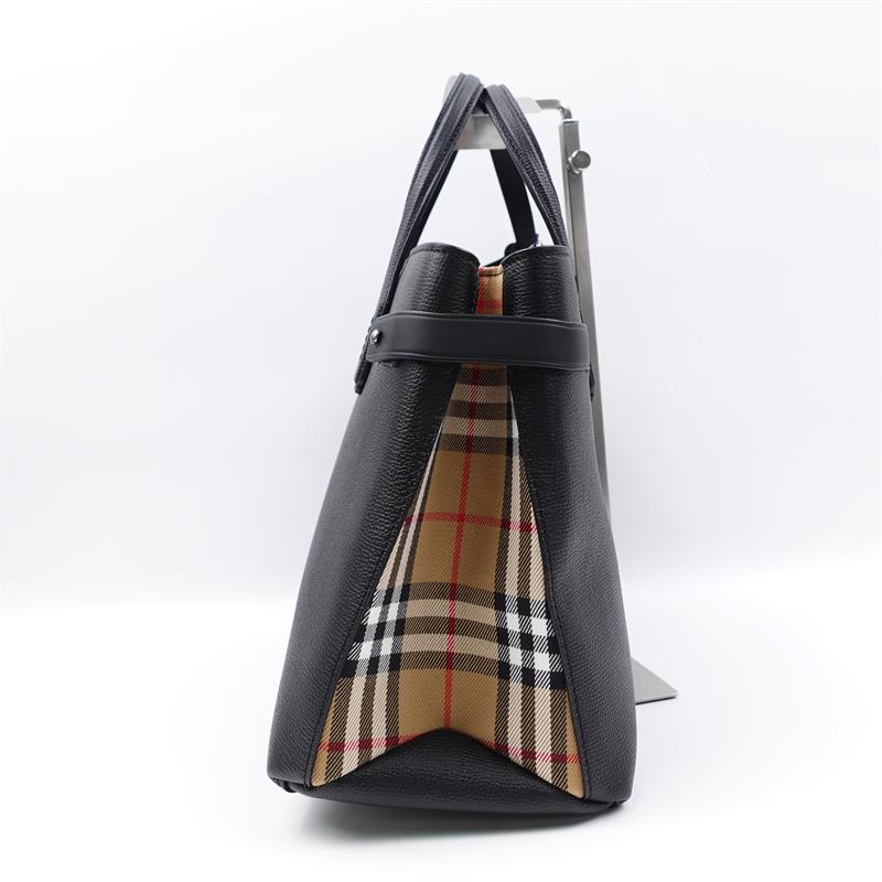 Burberry The Banner Black Calfskin Tote Bag