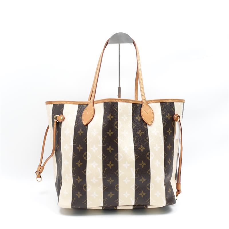 Pre-owned Louis Vuitton Neverfull MM Cream & Brown Monogram Tote