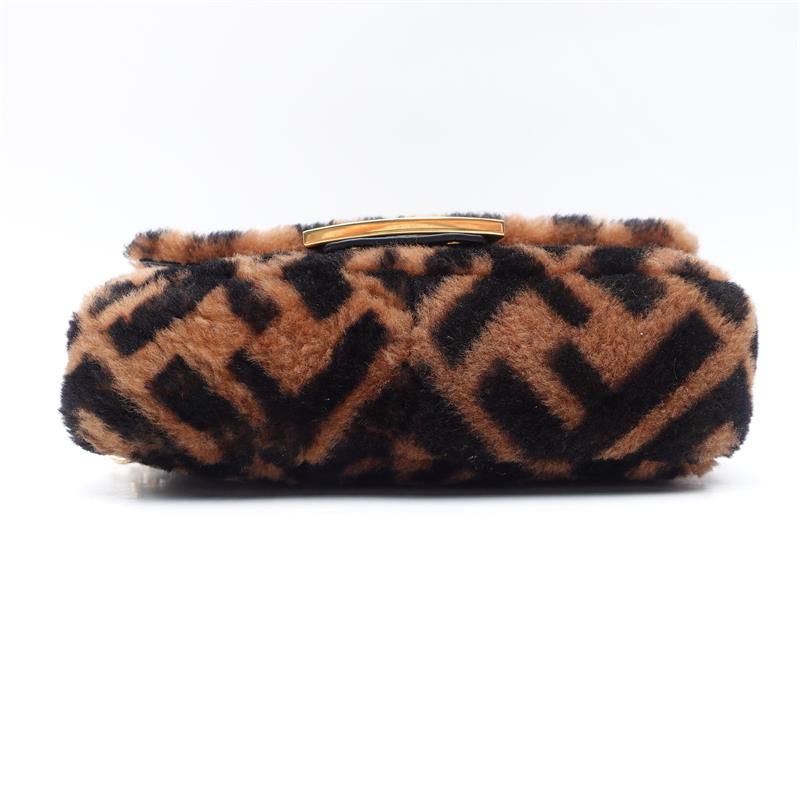 Fendi Baguette Monogram Fur Mini Shoulder Bag