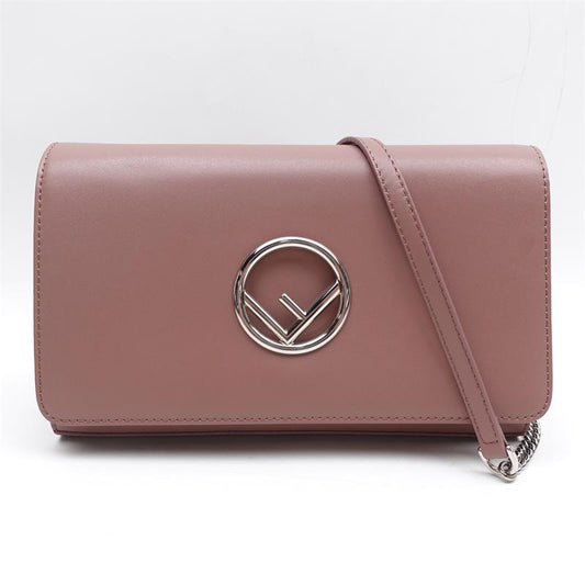 Pre-owned Fendi Pink& Silver Calfskin Shoulder Bag-TS