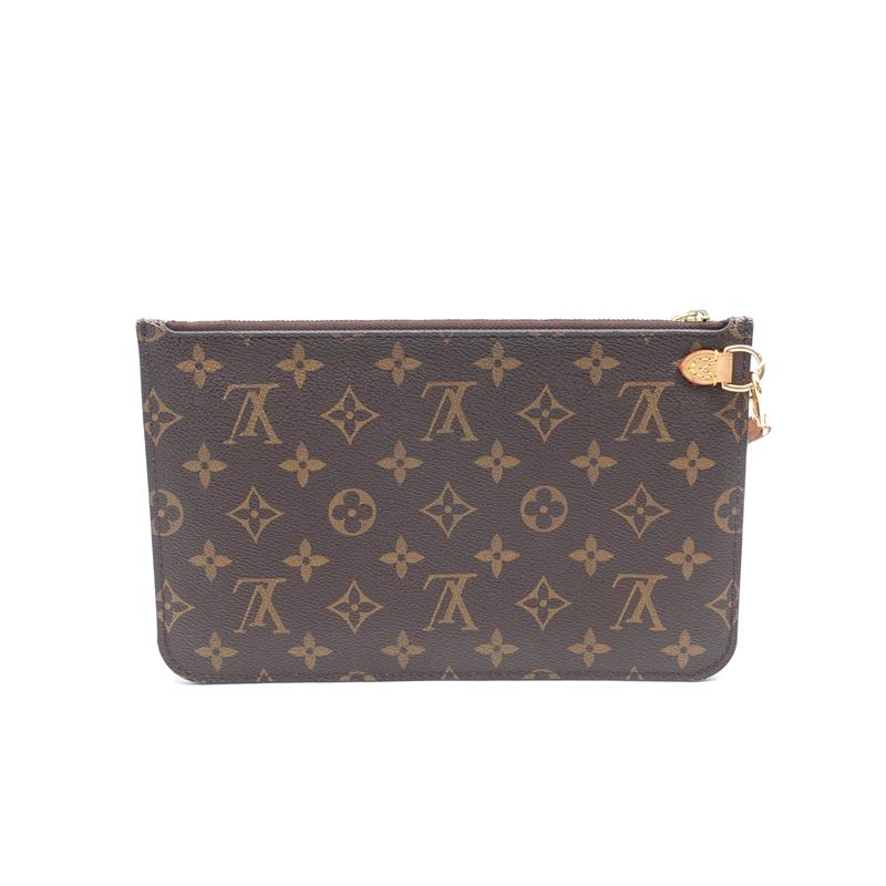 Pre-owned Louis Vuitton Neverfull Pouch Monogram Coated Canvas Clutch