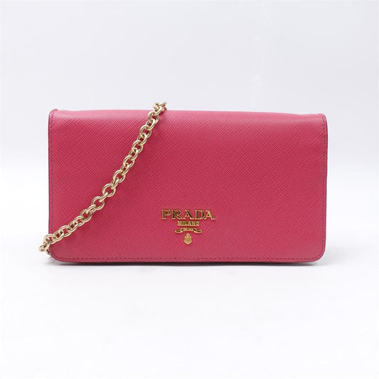 Pre-owned Prada WOC Pink Saffiano Calfskin Crossbody Bag