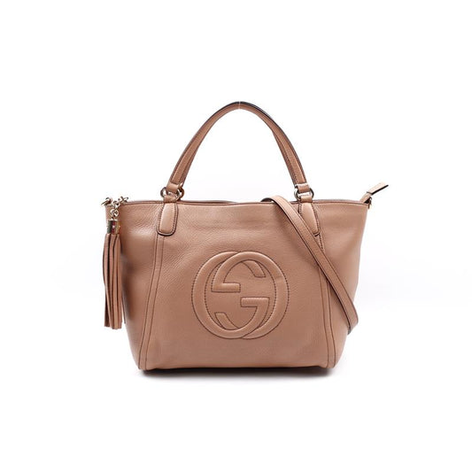 Pre-owned Gucci Brown Soho Calfskin Shoulder Bag