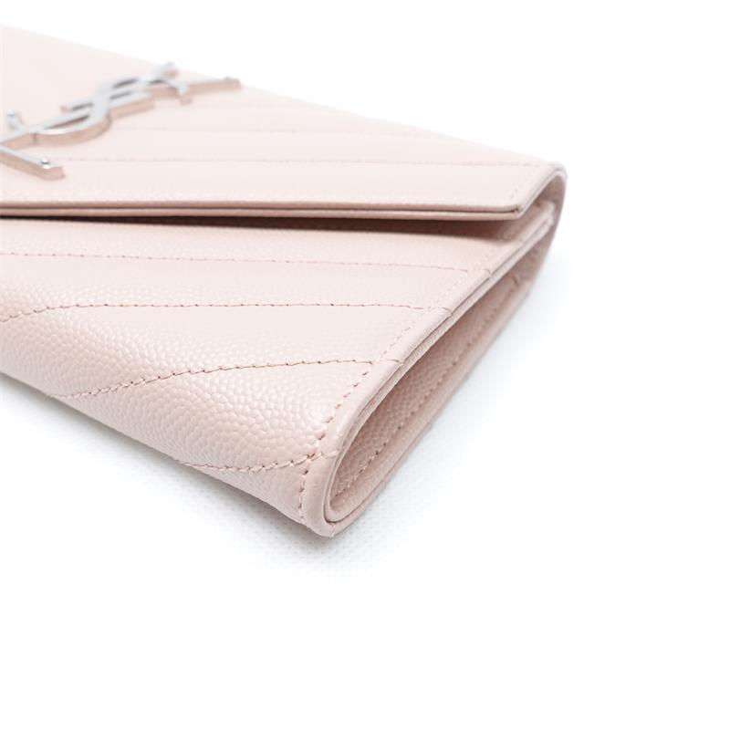 Pre-owned Saint Laurent Pink Calfskin Wallet