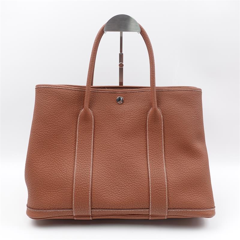 Pre-ownd Hermes Graden Party 36 Brown Calfskin Tote