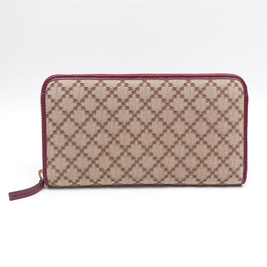 【DEAL】Pre-owned Gucci Brown Canvas Long Zipper Wallet-TS