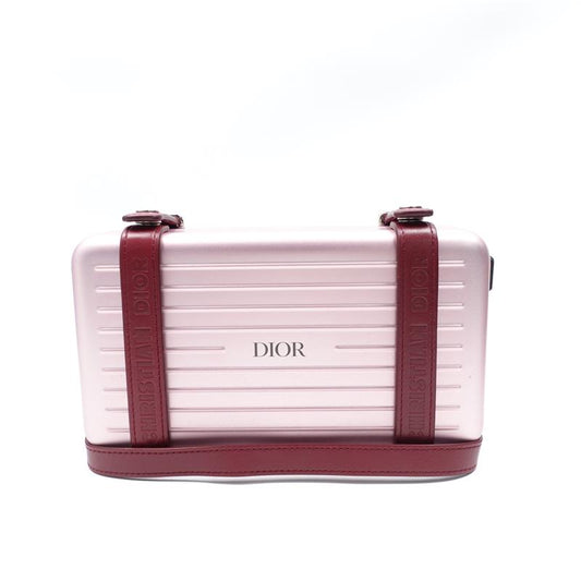 Dior×Rimowa Personal Clutch On Strap Aluminium Pink Box-TS