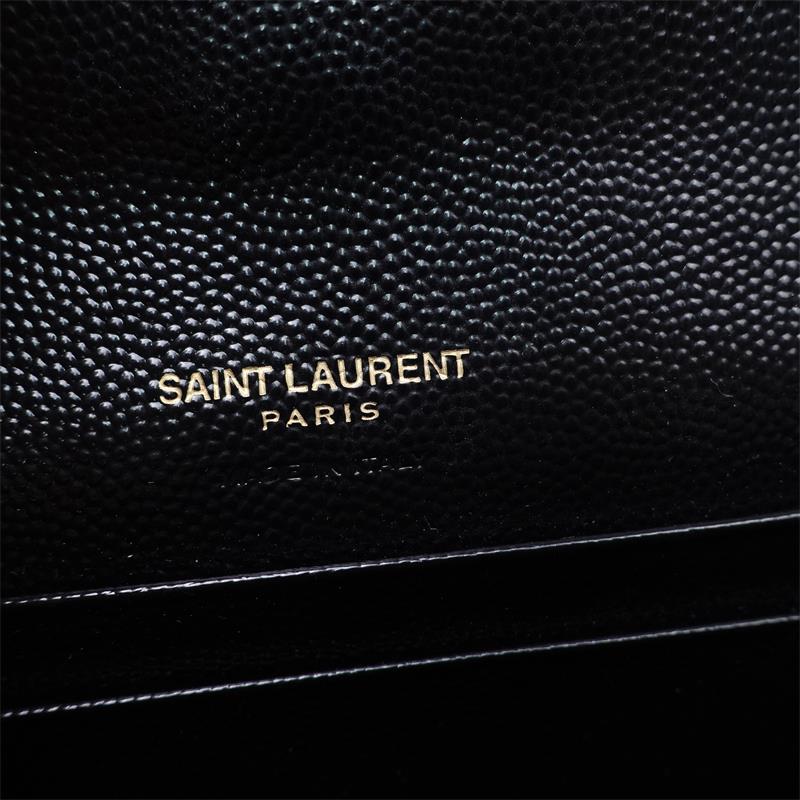 Pre-owned Saint Laurent Black Calfskin Wallet