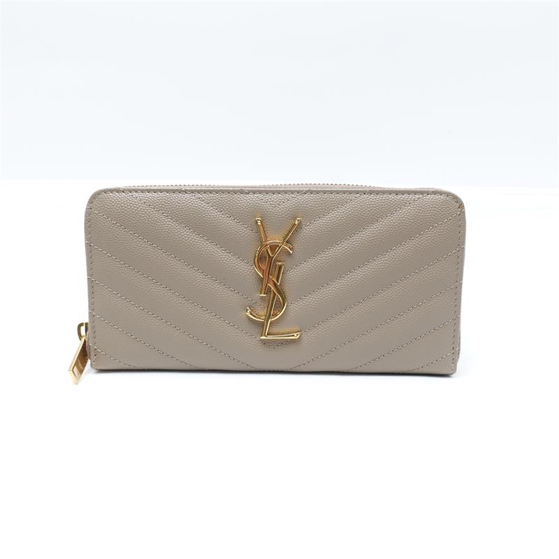 Pre-owned Saint Laurent Beige Calfskin Wallet