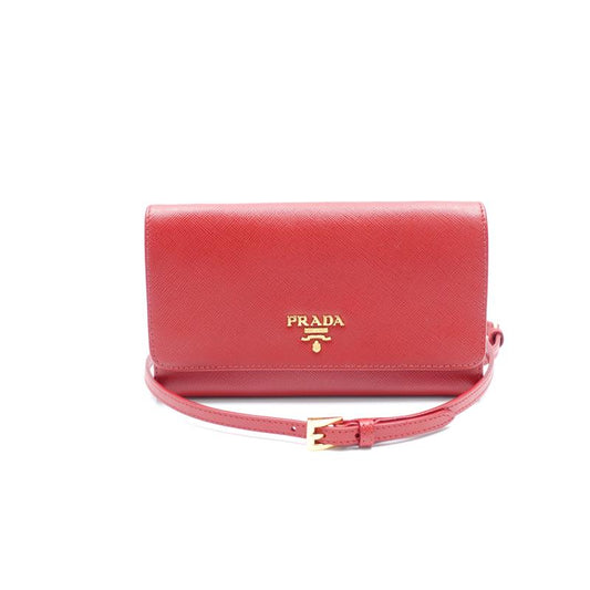 Pre-owned Prada Red Calfskin Wallet