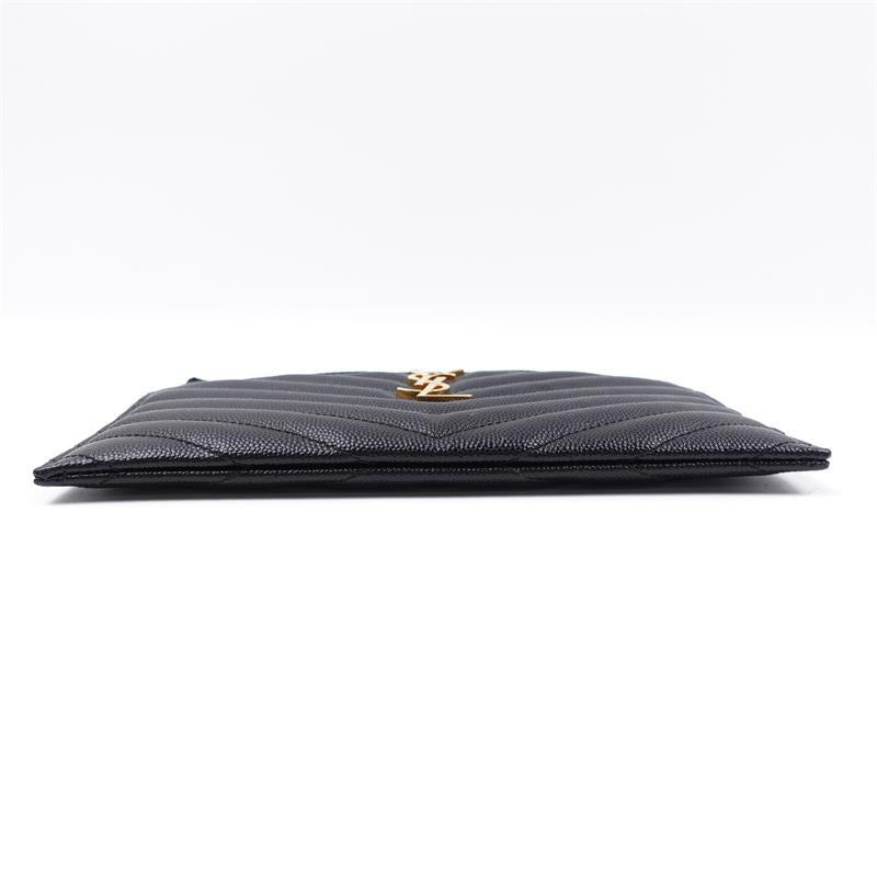 Pre-owned Saint Laurent Black Calfskin Clutch