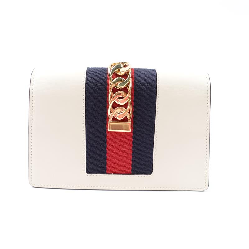 【DEAL】Gucci Sylvie Mini White Calfskin Cross Body Bag