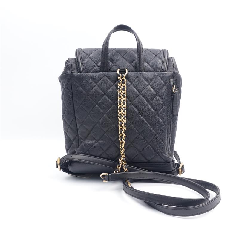 Pre-owned Chanel Black Calfskin Backpack-HZ