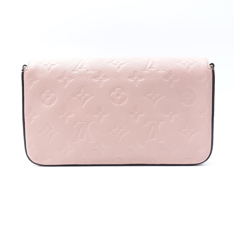 Pre-owned Louis Vuitton Felicie Pink Calfskin Crossbody Bag