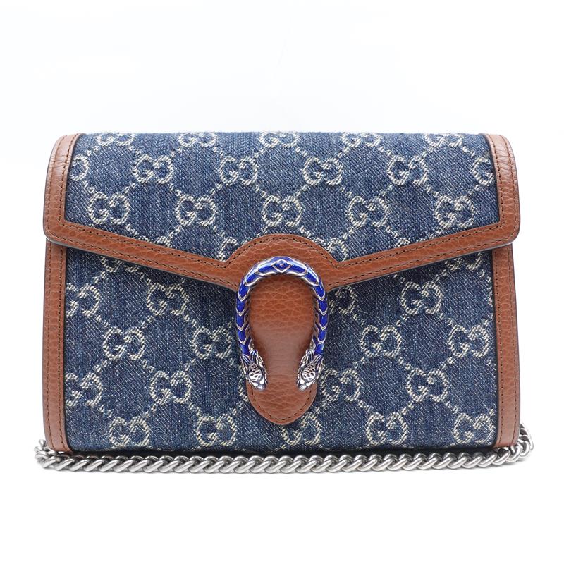 Pre-owned Gucci Dionysus Blue Canvas Shoulder Bag