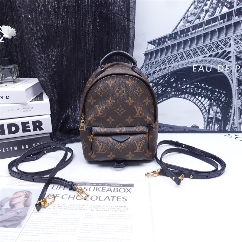 Pre-owned Louis Vuitton Palm Spring Mini Monogram Coated Canvas Backpack