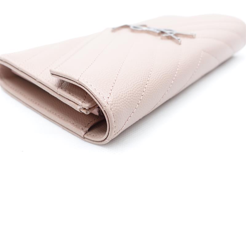 Pre-owned Saint Laurent Pink Calfskin Wallet