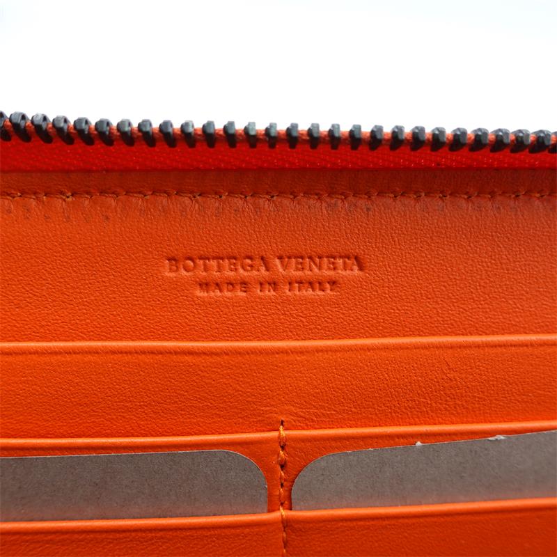 【DEAL】Pre-owned Bottega Veneta Orange Nappa leather Long Zippy Wallet-HZTT