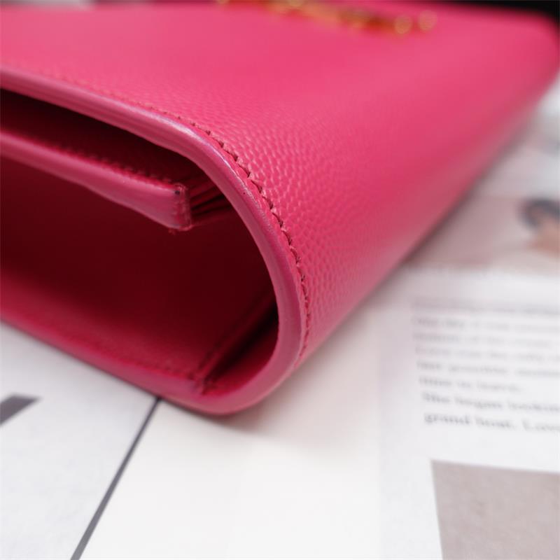 Pre-owned Saint Laurent Pink Calfskin Clutch