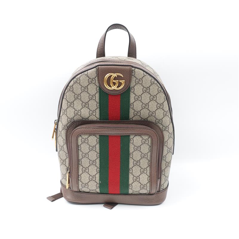 Pre-owned Gucci Ophidia GG Supreme Brown Coated Canvas Backpack