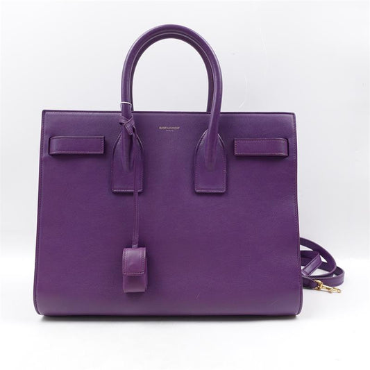 Pre-owned Saint Laurent Sac De Jour Purple Calfskin Shoulder Bag-HZ