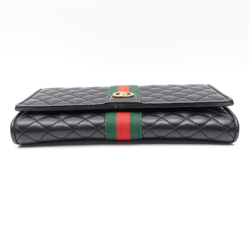 Pre-owned Gucci Ophidia Black Calfskin Wallet