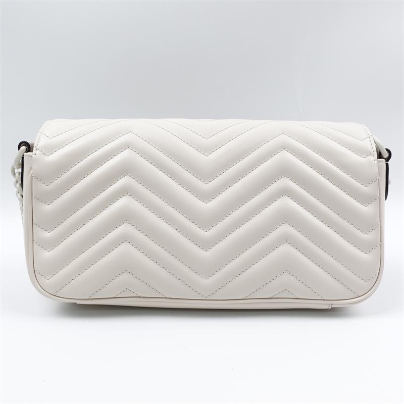 Pre-owned Gucci GG marmont White Calfskin Shoulder Bag - HZ