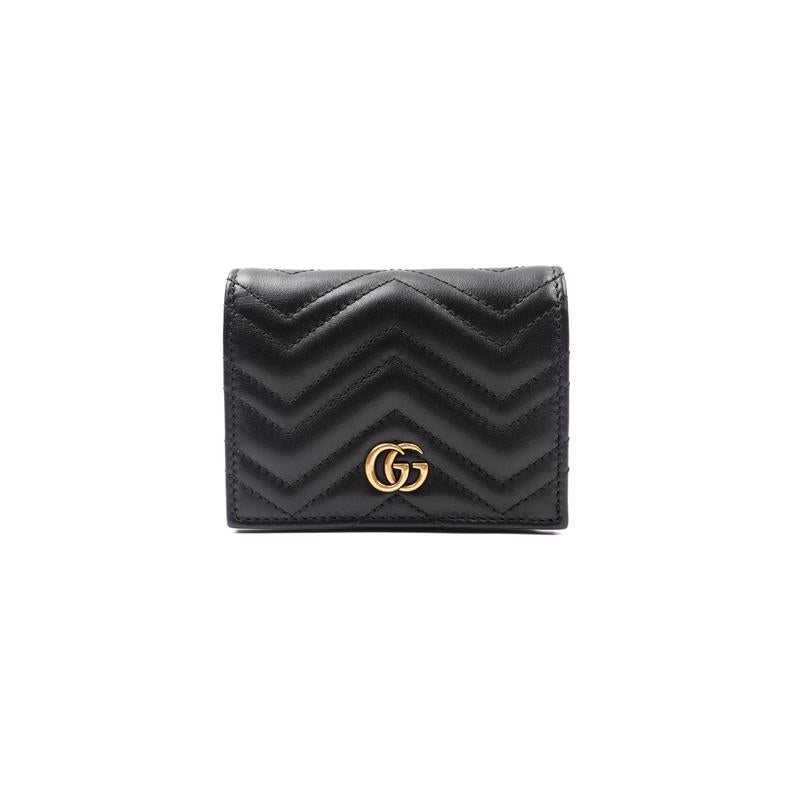 Gucci GG Marmont Black Calfskin Short Wallet