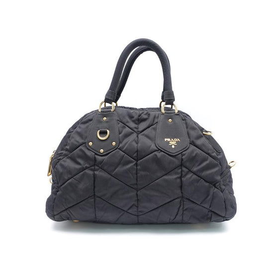 【DEAL】Prada Black Nylon Golden Hardware Handbag