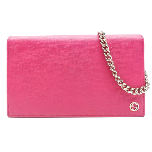Pre-owned Gucci Pink Calfskin Wallet On Chain-TS