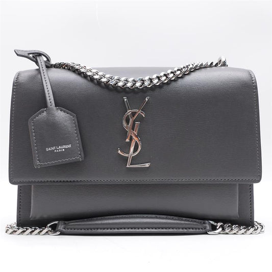 【DEAL】Pre-owned Saint Laurent Sunset Grey Calfskin Shoulder Bag - HZ