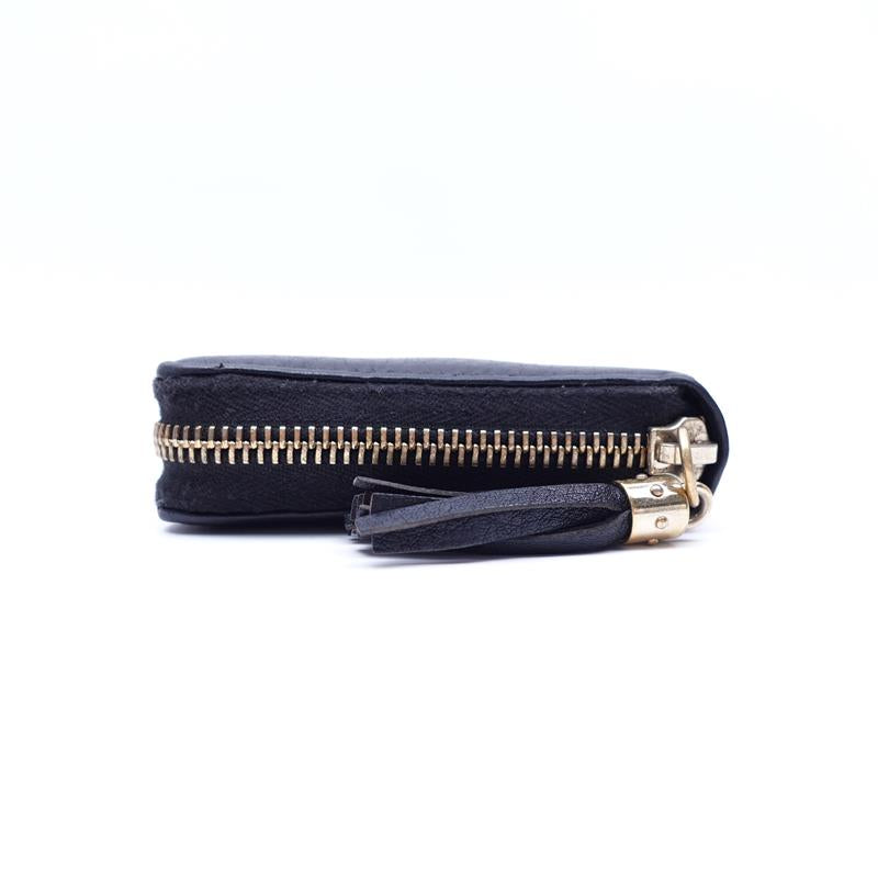 【DEAL】Gucci Soho Black Calfskin ZIppy Wallet With Tassel-TS