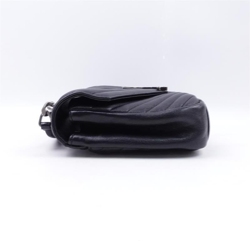 Pre-owned Saint Laurent Black College Calfskin Shoulder Bag