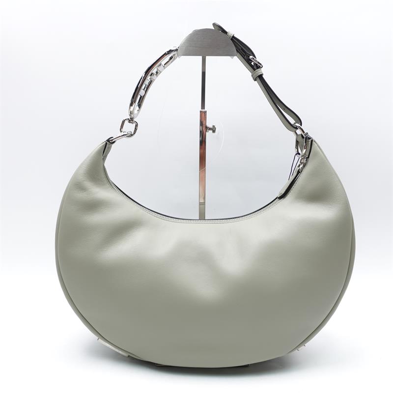 Pre-owned Fendi Graphy Green Silver Calfskin Shoulder Bag