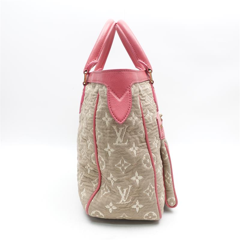 【Deal】Louis Vuitton Sabbia Cabas MM Pink Monogram Canvas Handbag With Pouch -TS
