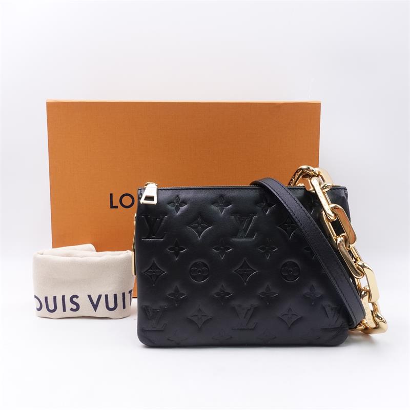 Pre-owned Louis Vuitton Black Coussin Calfskin Shoulder Bag