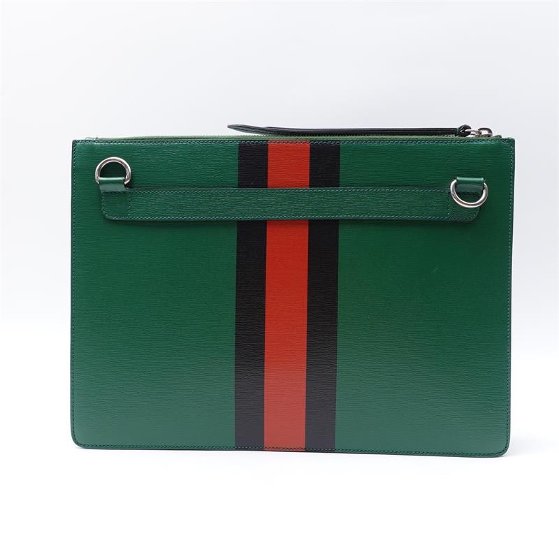 Pre-owned Gucci Green &Red Snake Calfskin Shoulder Bag-TS