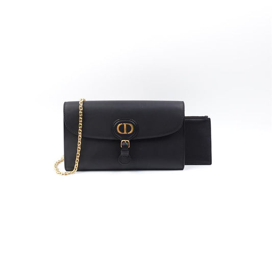 Pre-owned Dior Black Bobby Calfskin Wristlet