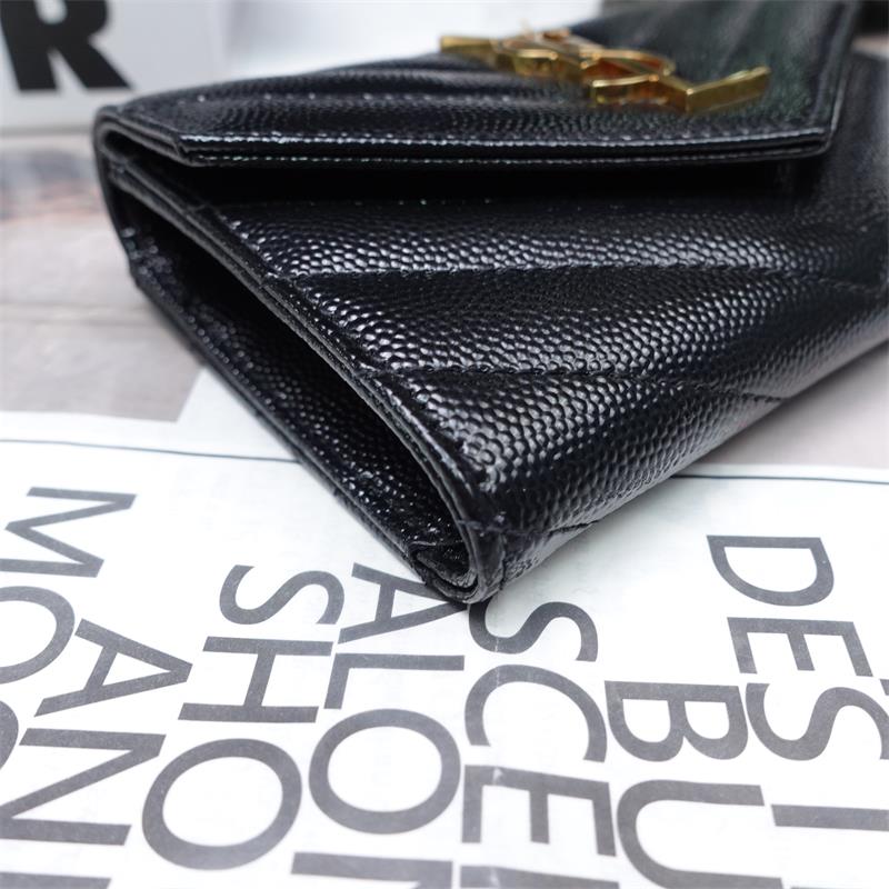 Pre-owned Saint Laurent Black Calfskin Wallet