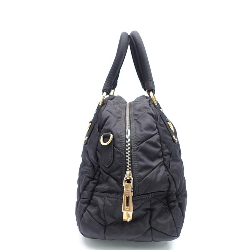 【DEAL】Prada Black Nylon Golden Hardware Handbag