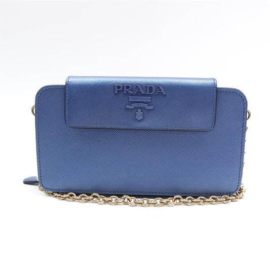 Pre-owned Prada Mermaid Blue Saffiano Shoulder Bag - HZTT