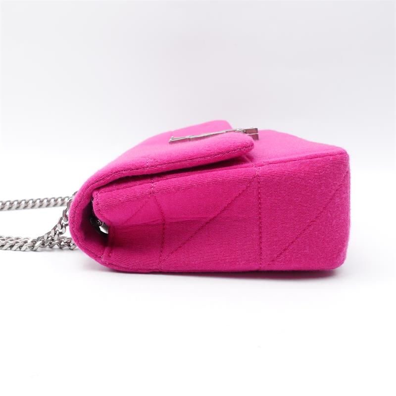 Pre-owned Saint Laurent Jamie Medium Fuchsia Fabric Shoulder Bag