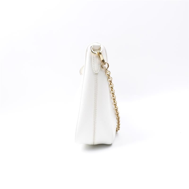 Pre-owned Prada Re-Edition White Saffiano Shoulder Bag - HZ