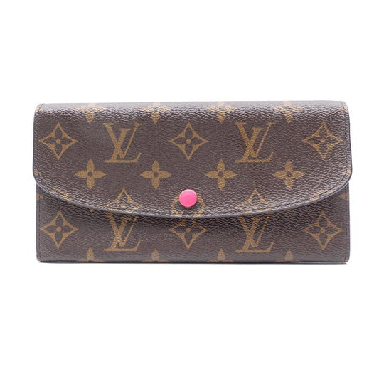 Pre-owned Louis Vuitton Canvas Small Leather Goods Emilie Rose Pink Short Wallet