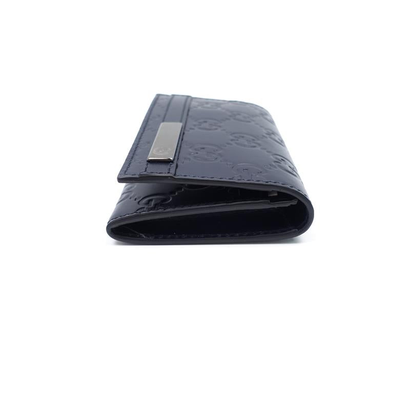 Pre-owned Gucci GG Navy Calfskin Card Holder