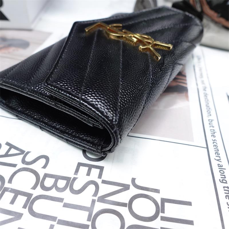 Pre-owned Saint Laurent Black Calfskin Wallet