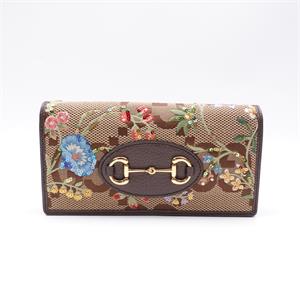 Gucci 1955 Flower Embrioder Brown Canvas Cross Body Bag