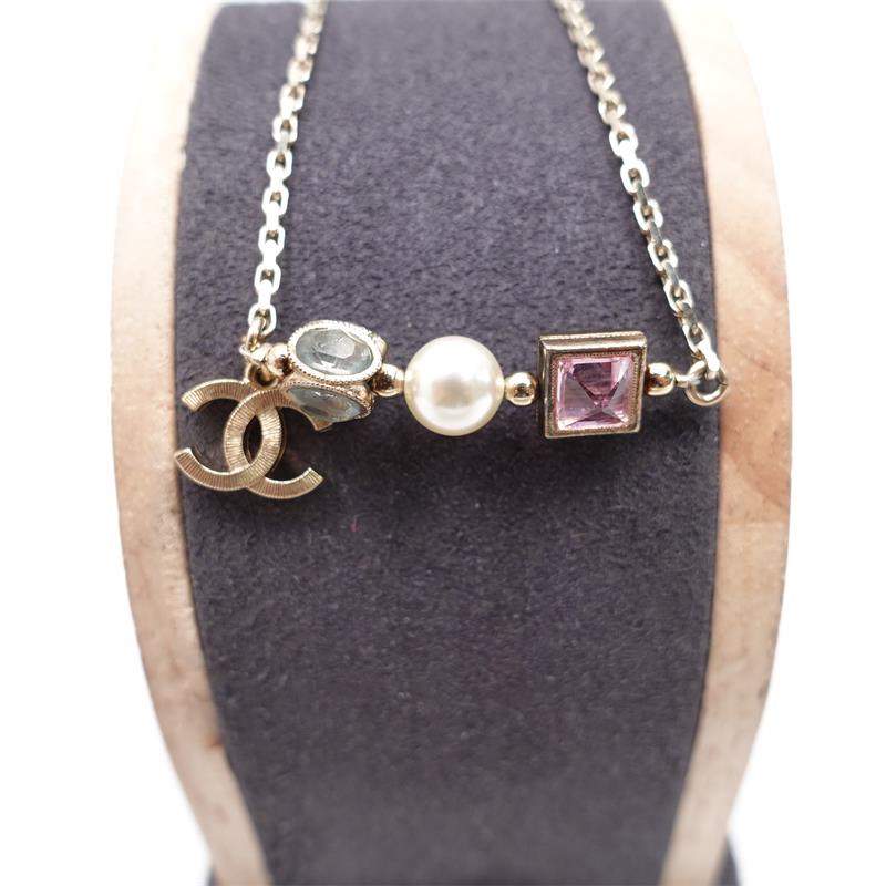 【Deal】Pre-owned Chanel Alloy Peal And Diamond Necklaces-TS