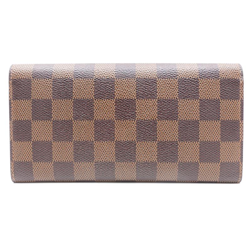 Pre-owned Louis Vuitton Emilie Damier Ebene Coated Canvas Wallet