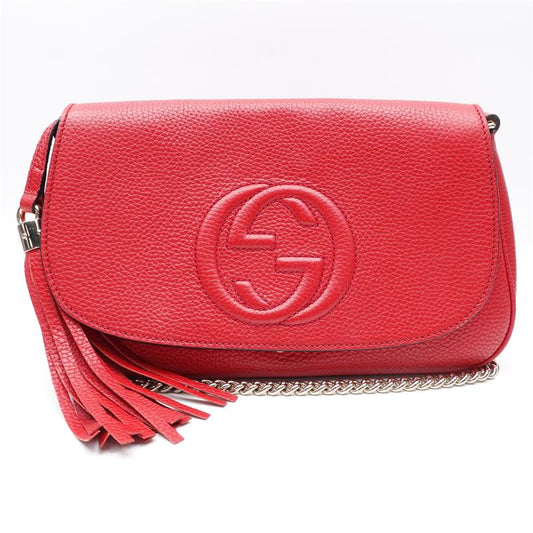 Gucci Soho Red Calfskin Shoulder Bag